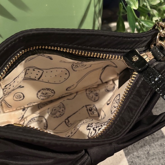 Kate Spade New York Black Satin Bow Purse HAVE COURAGE - Picture 3 of 5